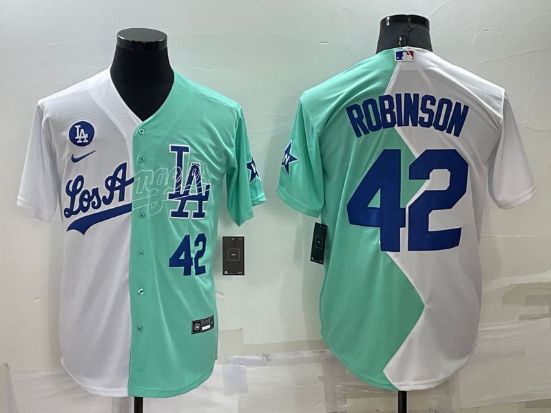 Men Los Angeles Dodgers #42 Robinson green white Nike 2022 MLB Jerseys